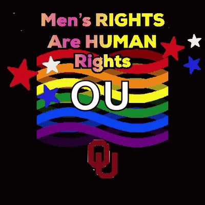 A Sign That Says Men 'S Rights Are Human Rights GIF