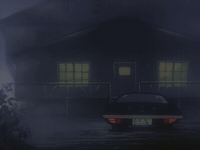 A Sign That Says ' Motel ' On It In A Foggy Area GIF