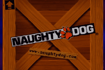 A Sign That Says Naughty Dog On It GIF