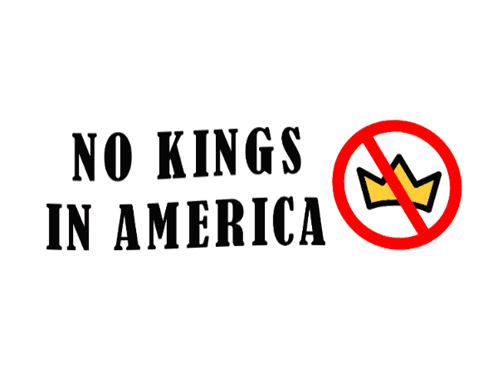 A Sign That Says " No Kings In America " GIF
