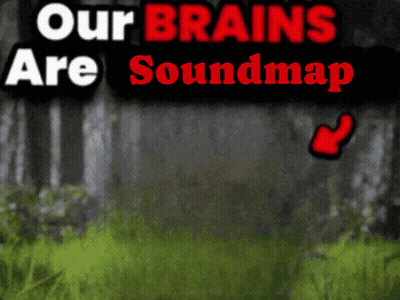A Sign That Says Our Brains Are Soundmap In Red GIF