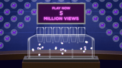A Sign That Says Play Now 5 Million Views Is Above A Lottery Machine GIF