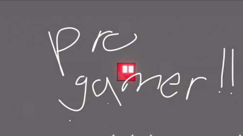 A Sign That Says " Pre Gamer " With A Red Box In The Middle GIF