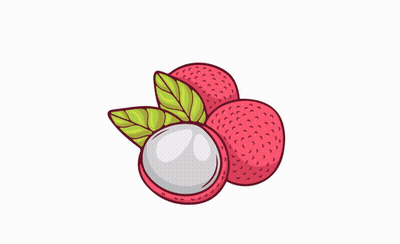 A Sign That Says Refreshhh With A Lychee In The Background GIF