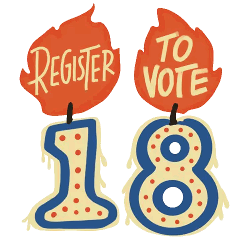 A Sign That Says " Register To Vote " On It Sticker