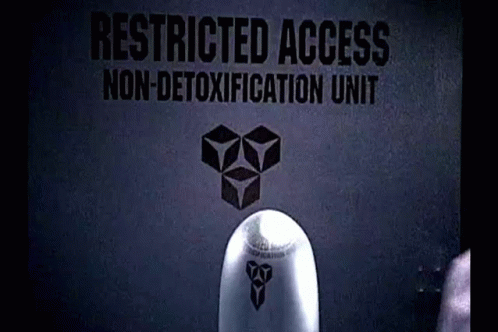 A Sign That Says Restricted Access Non-Detonation Unit On It GIF