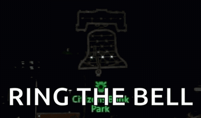 A Sign That Says Ring The Bell With A Bell In The Background GIF