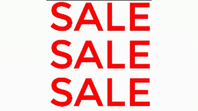 A Sign That Says Sale Sale Sale In Red Letters GIF