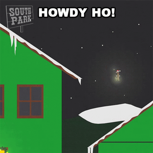 A Sign That Says South Park Is Above A Green House GIF