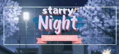 A Sign That Says Starry Night In Front Of A Building GIF