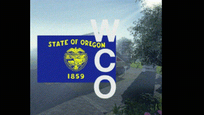 A Sign That Says State Of Oregon 1859 On It GIF