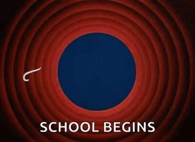A Sign That Says That 'S All Folks School Begins On It GIF