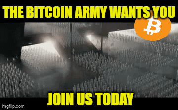 A Sign That Says The Bitcoin Army Wants You GIF
