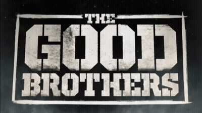 A Sign That Says The Good Brothers In White Letters GIF