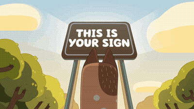 A Sign That Says " This Is Your Sign " With A Horse On It GIF