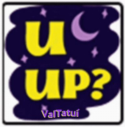 A Sign That Says Uc Up With A Crescent Moon GIF