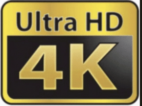 A Sign That Says Ultra Hd 4K In Gold Letters GIF
