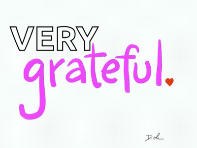 A Sign That Says " Very Grateful " With A Heart GIF
