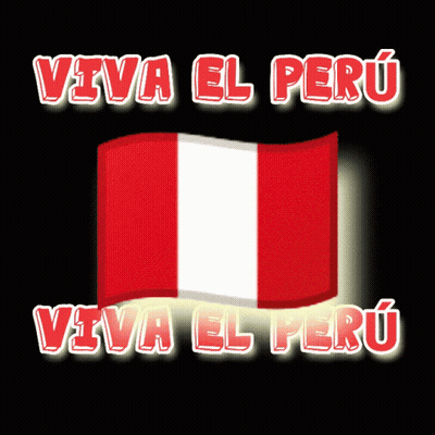 A Sign That Says Viva El Peru With A Flag On It GIF