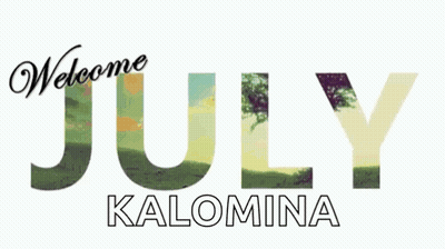 A Sign That Says Welcome July Kalomina With Fireworks GIF