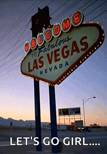 A Sign That Says Welcome To Fabulous Las Vegas Nevada On It GIF