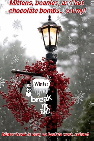 A Sign That Says Winter Break Is Over So Back To Work School GIF