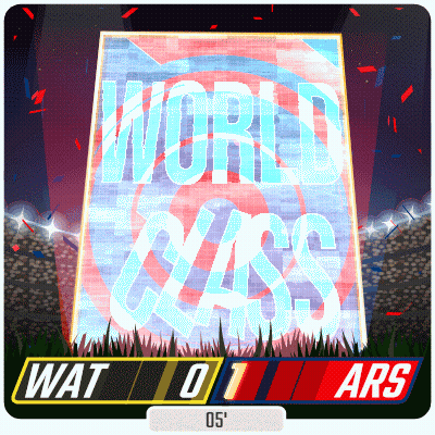 A Sign That Says World Class On It In A Stadium GIF