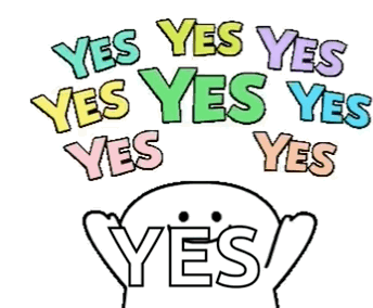 A Sign That Says " Yes Yes Yes Yes Yes Yes " GIF