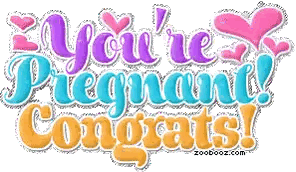 A Sign That Says You 'Re Pregnant Congrats With Hearts Sticker