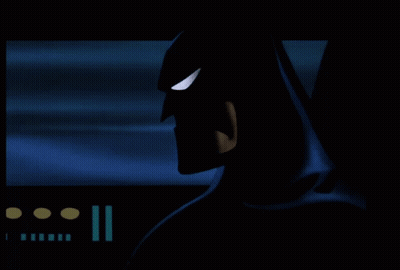 A Silhouette Of A Batman With A Blue Background GIF