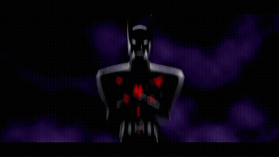 A Silhouette Of A Batman With His Arms Crossed In Front Of A Green Background GIF