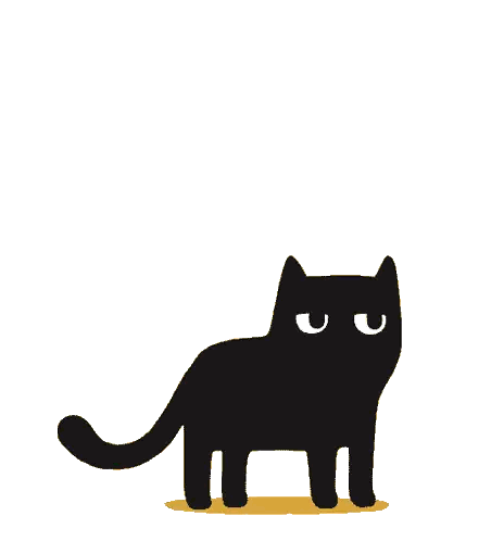 A Silhouette Of A Black Cat Stretching Its Legs Sticker