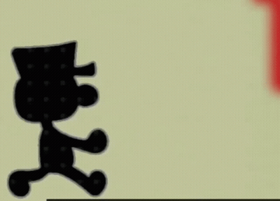 A Silhouette Of A Cartoon Character Is Holding A Piece Of Wood . GIF