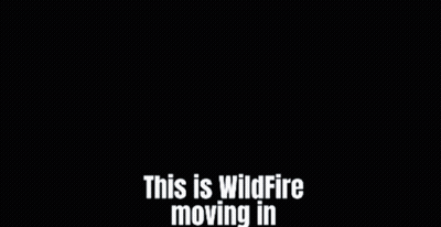 A Silhouette Of A Fighter Jet With The Words " This Is Wildfire Moving In " GIF