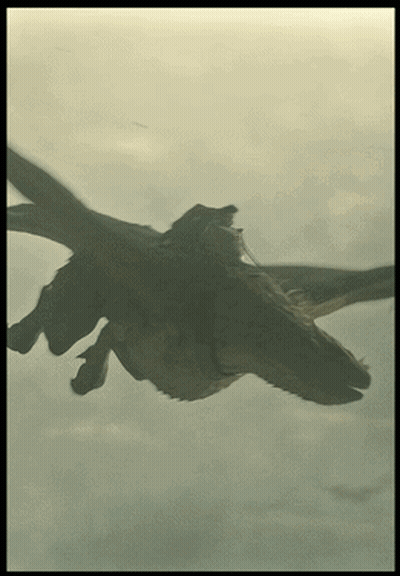 A Silhouette Of A Horse With Wings Flying Through The Air GIF