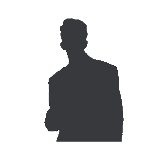 A Silhouette Of A Man In A Suit With His Hands Outstretched Sticker