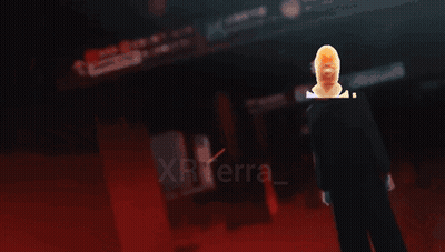 A Silhouette Of A Man In Front Of A Fire With The Word Xterra Visible GIF