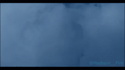 A Silhouette Of A Man Standing In A Foggy Area With A Caption That Says ' Mason Fire ' GIF