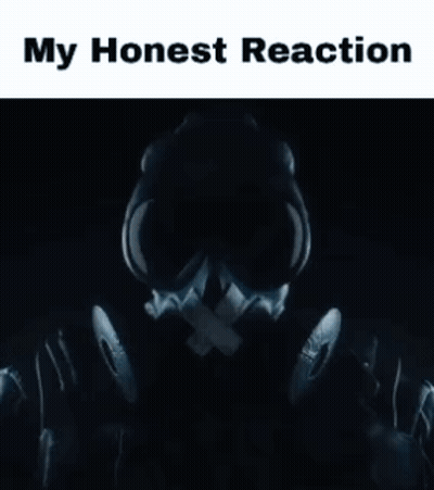 A Silhouette Of A Man Standing In Front Of A Wall Of Monitors With The Words My Honest Reaction Below Him . GIF