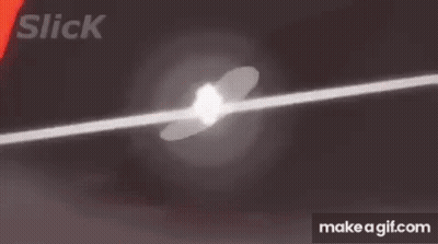 A Silhouette Of A Monster Standing In Front Of A Red Lightning Bolt . GIF