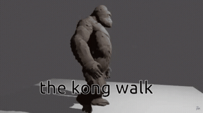 A Silhouette Of A Monster With The Words The Kong Walk Above It GIF