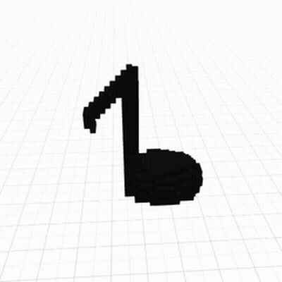 A Silhouette Of A Music Note On A Grid Background GIF