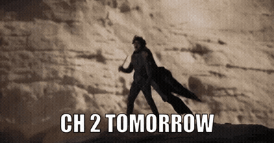A Silhouette Of A Person Holding An Umbrella With The Words " Ch 2 Tomorrow " Below Them GIF