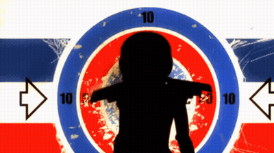 A Silhouette Of A Person In Front Of A Target With The Number 10 On It GIF