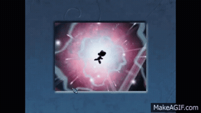 A Silhouette Of A Person Is Flying Through A Galaxy .. GIF