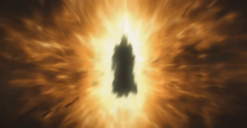 A Silhouette Of A Person Is Surrounded By Fire GIF