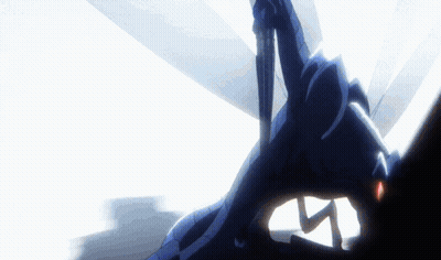 A Silhouette Of A Person With A Sword In Their Hand GIF