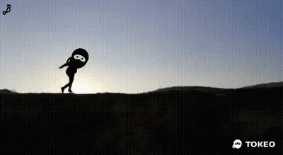 A Silhouette Of A Person With A Tokeo Logo GIF
