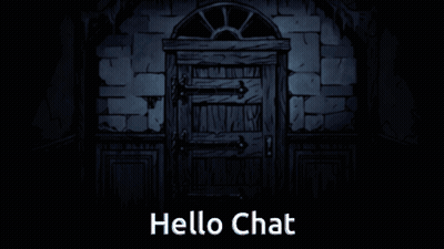 A Silhouette Of A Person With The Words Hello Chat Behind Them GIF