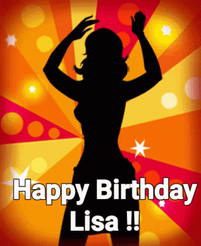 A Silhouette Of A Woman With The Words Happy Birthday Lisa GIF